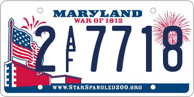 MD license plate 2AF7718