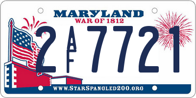 MD license plate 2AF7721