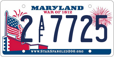MD license plate 2AF7725