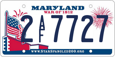 MD license plate 2AF7727