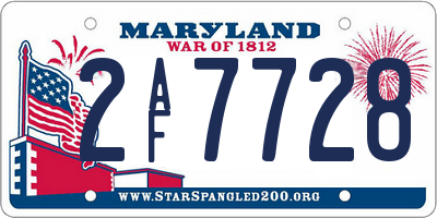 MD license plate 2AF7728