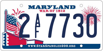 MD license plate 2AF7730