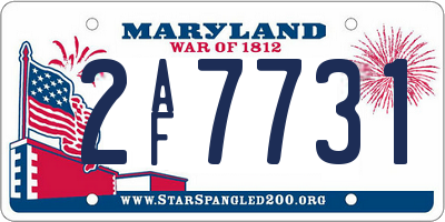 MD license plate 2AF7731