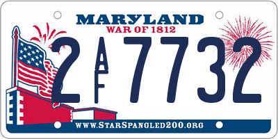 MD license plate 2AF7732