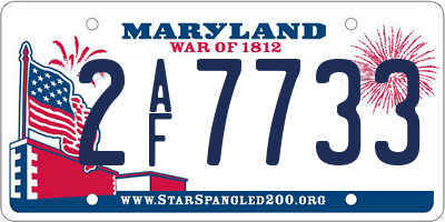MD license plate 2AF7733