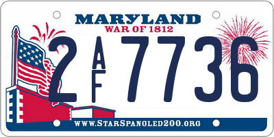 MD license plate 2AF7736