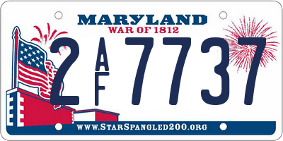 MD license plate 2AF7737