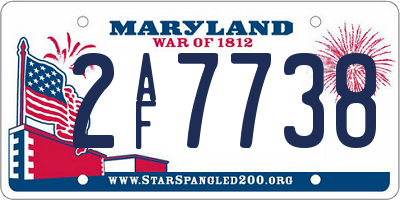 MD license plate 2AF7738