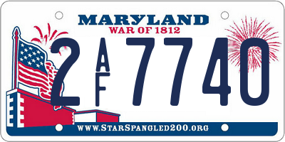 MD license plate 2AF7740