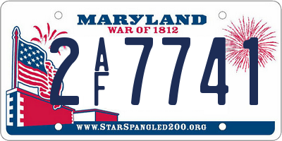 MD license plate 2AF7741
