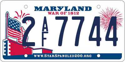 MD license plate 2AF7744