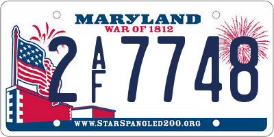 MD license plate 2AF7748