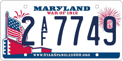MD license plate 2AF7749