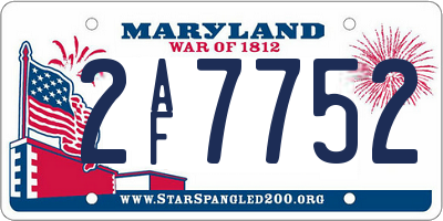 MD license plate 2AF7752