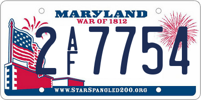 MD license plate 2AF7754