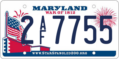 MD license plate 2AF7755