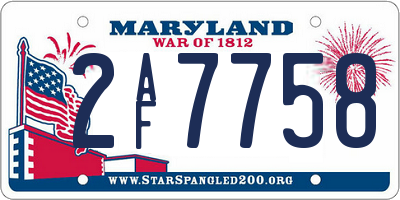 MD license plate 2AF7758