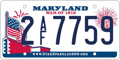 MD license plate 2AF7759