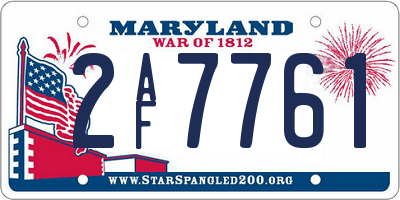 MD license plate 2AF7761