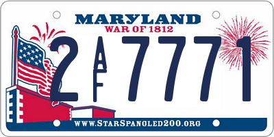MD license plate 2AF7771