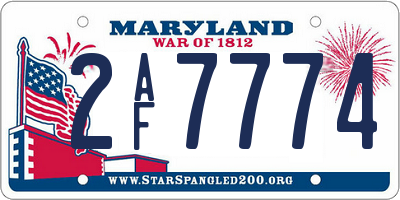 MD license plate 2AF7774