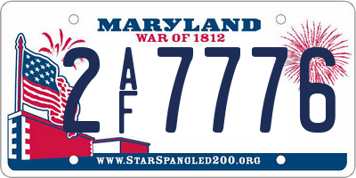 MD license plate 2AF7776