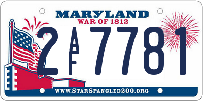 MD license plate 2AF7781