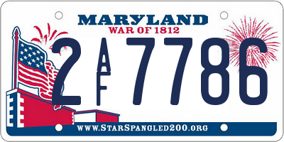 MD license plate 2AF7786