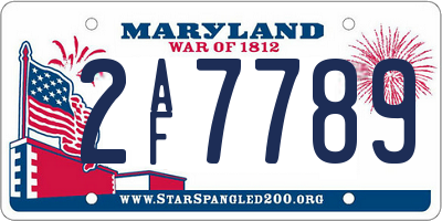 MD license plate 2AF7789