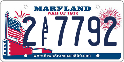MD license plate 2AF7792