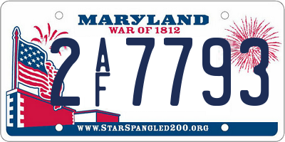 MD license plate 2AF7793