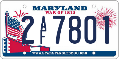 MD license plate 2AF7801