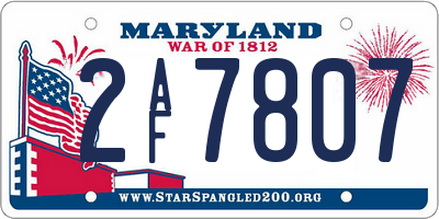 MD license plate 2AF7807