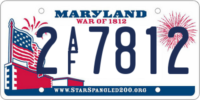 MD license plate 2AF7812