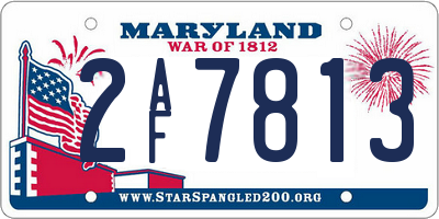 MD license plate 2AF7813