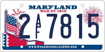 MD license plate 2AF7815
