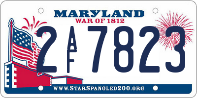 MD license plate 2AF7823