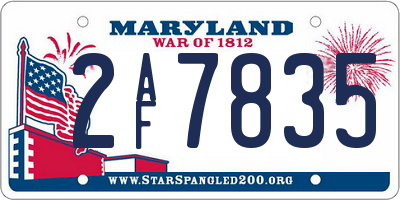 MD license plate 2AF7835