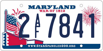 MD license plate 2AF7841