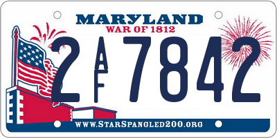 MD license plate 2AF7842