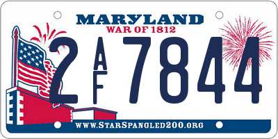 MD license plate 2AF7844