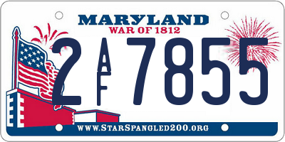 MD license plate 2AF7855
