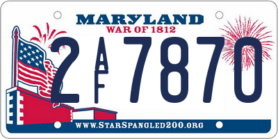 MD license plate 2AF7870