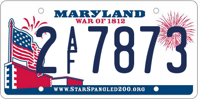 MD license plate 2AF7873