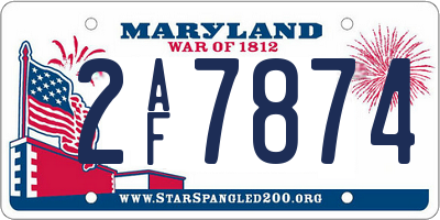 MD license plate 2AF7874