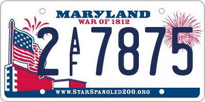 MD license plate 2AF7875