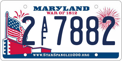 MD license plate 2AF7882