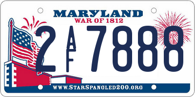 MD license plate 2AF7888