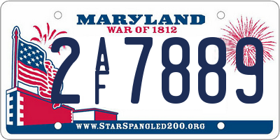 MD license plate 2AF7889