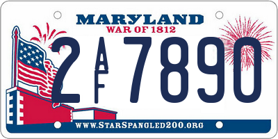 MD license plate 2AF7890
